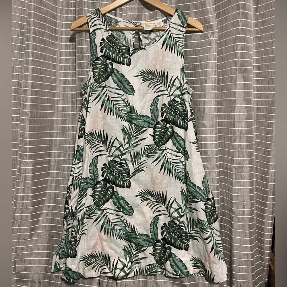 C&C California 100% Linen Sleeveless Dress